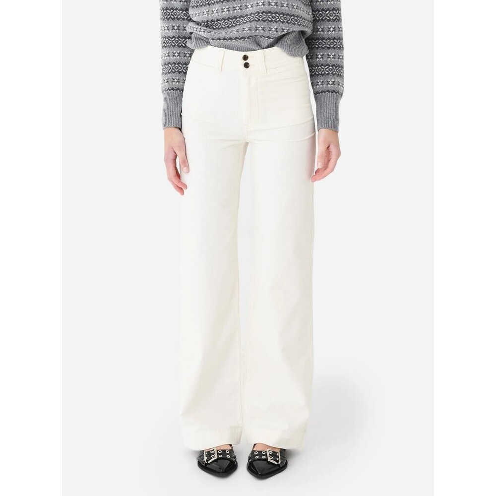 FAHERTY Stretch Cord Wide Leg Pants Size 30 Egret Corduroy High Rise - Picture 3 of 15